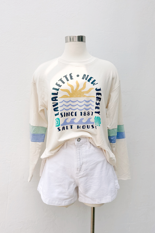 Lavallette Sun Waves Shells LS Tee