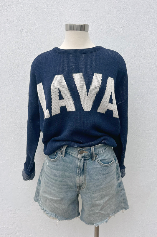 Boxy Sweater Big Letter Lava