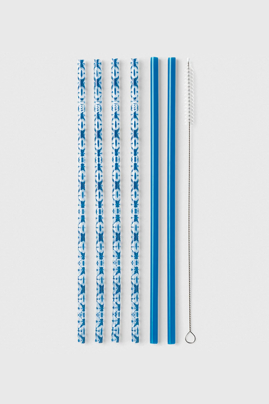 Tall Reusable Straw Set - Indigo Isle Blue