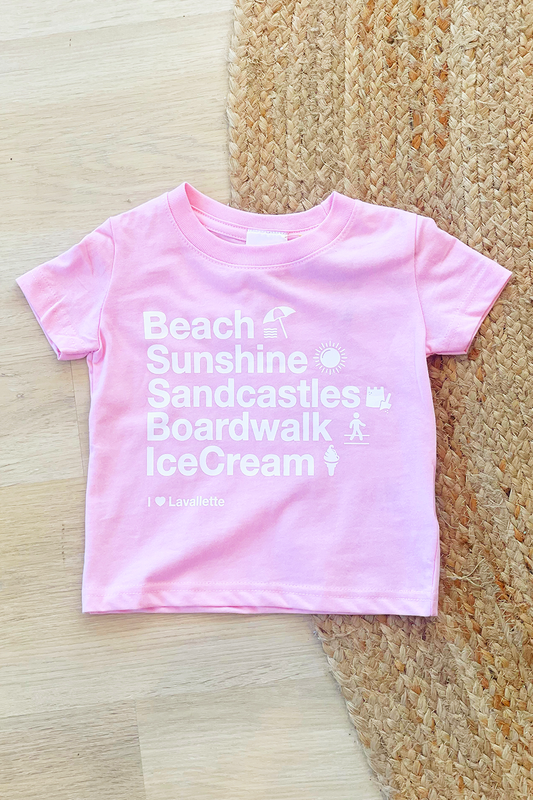 Pink Lavallette Words Tee