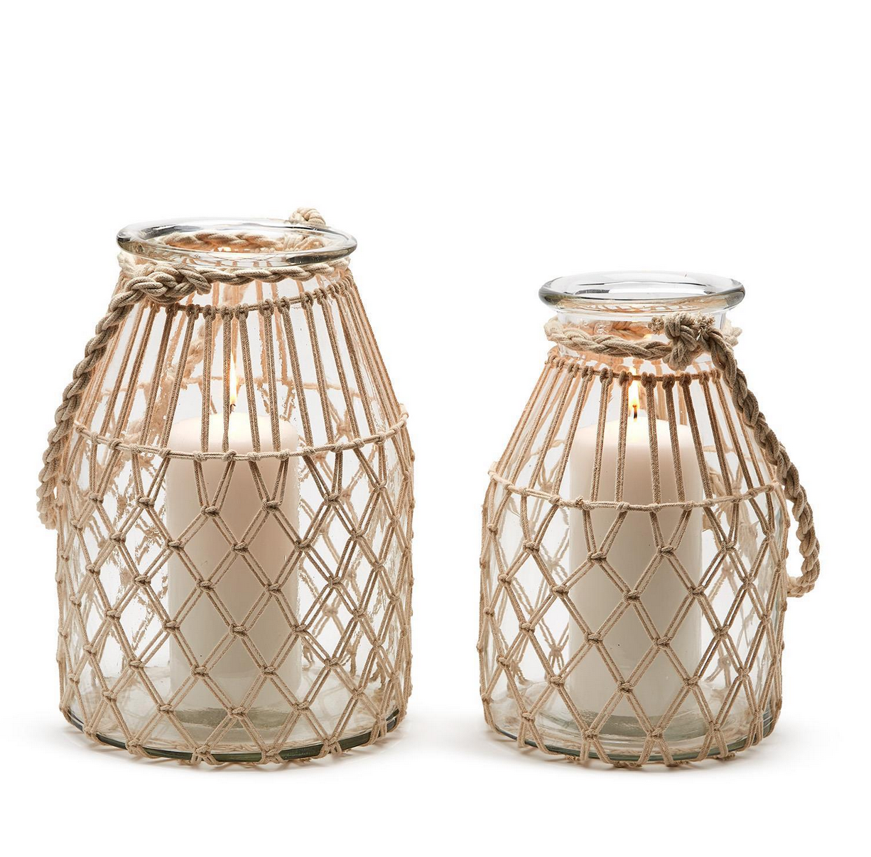 Milk Jar Vase with Rope