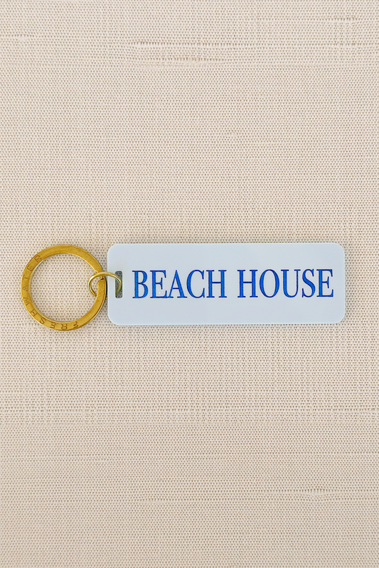 Beach House Keychain-Sky Blue