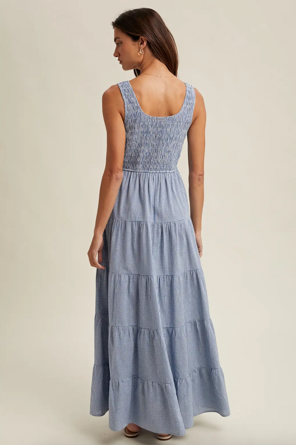 Plaid Tiered Midi Dress