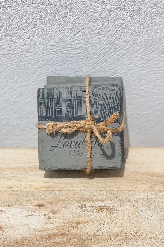 Slate Lavalllette Map Coaster Set