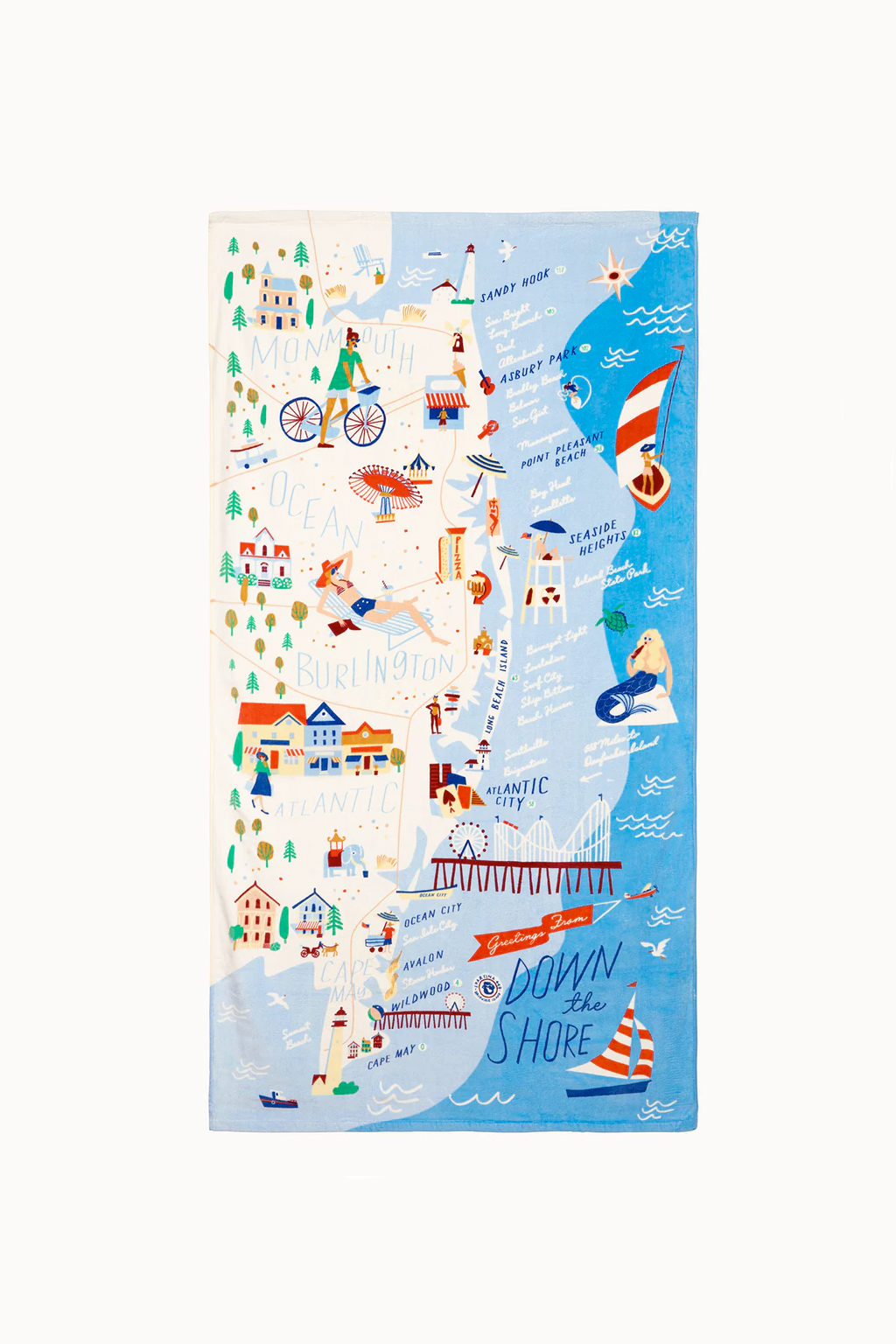 Down The Shore Beach Towel