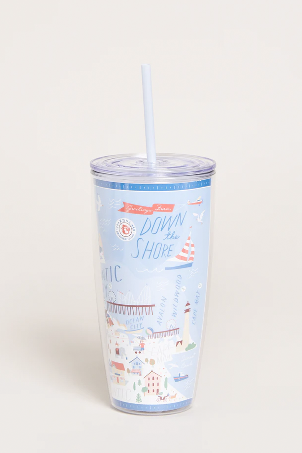 Down The Shore Clear 24oz Tumbler