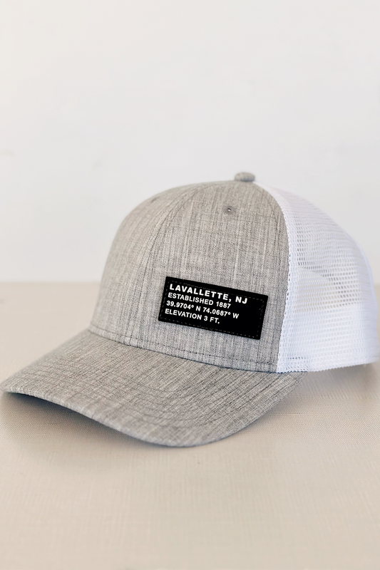 Lavallette Rubber Logo Grey Trucker Hat