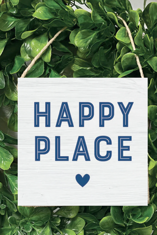 Happy Place Square Twine Sign