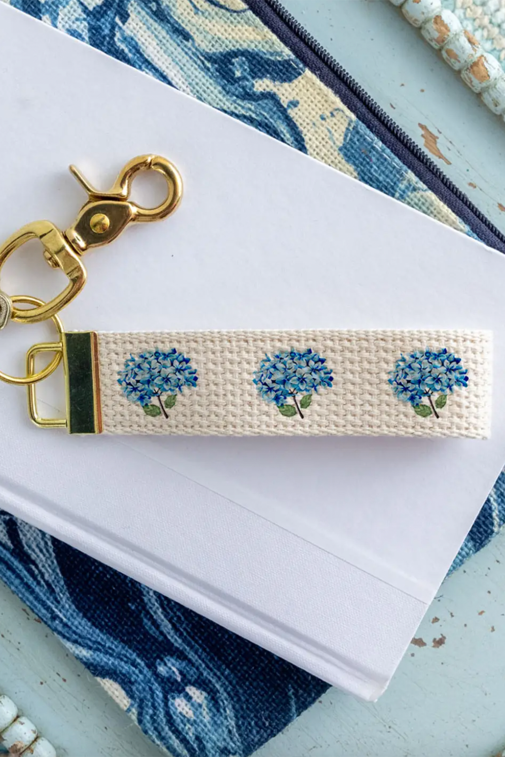 Endless Summer Hydrangea Canvas Keychain