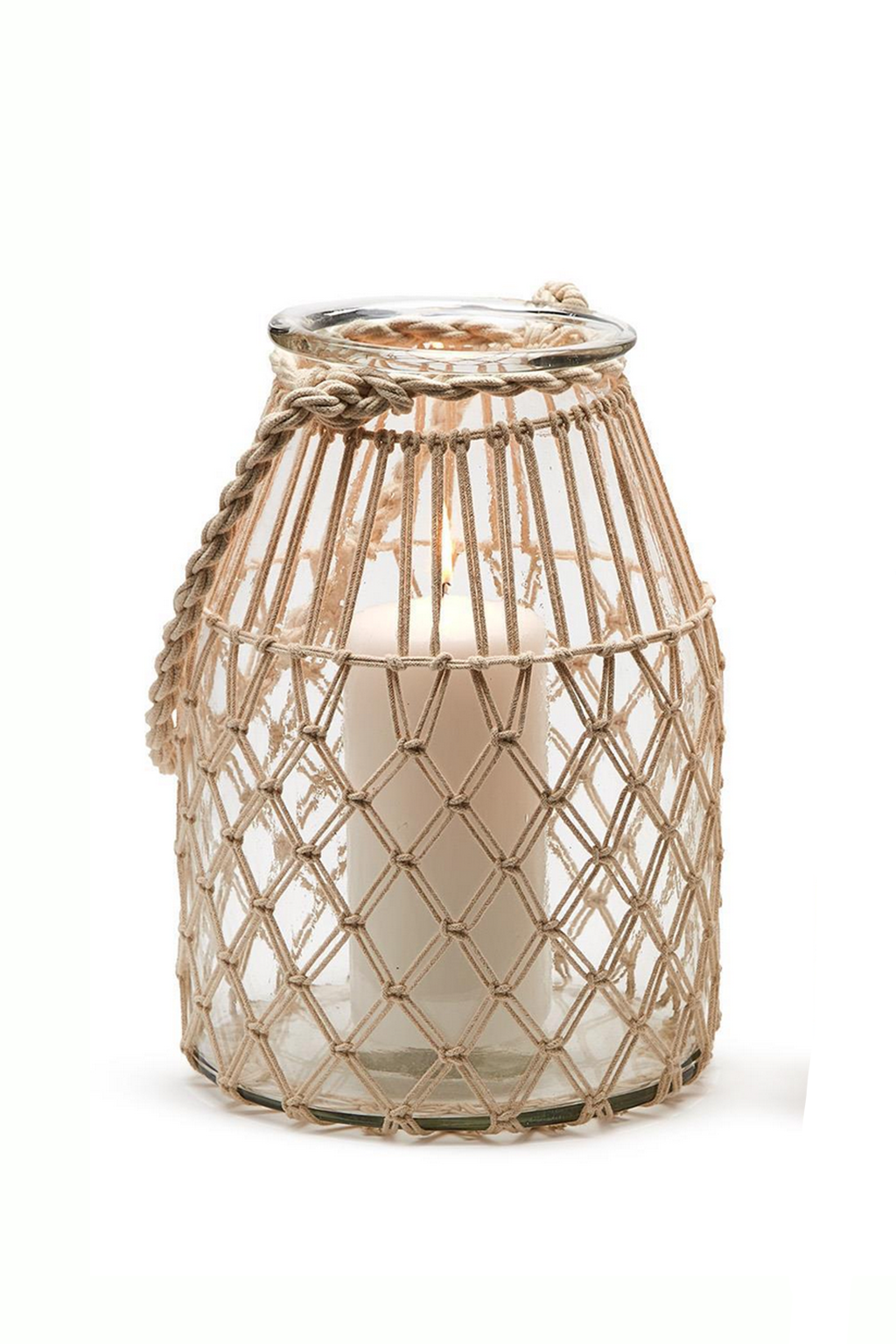 Milk Jar Vase with Rope