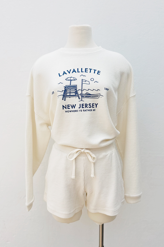 Lavallette Beach Scene Corded Crew