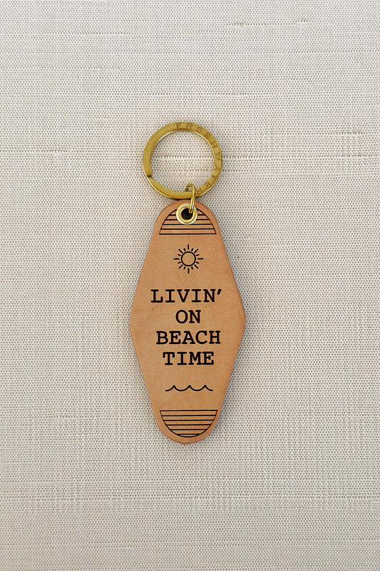 Living On Beach Time Hotel Keychain