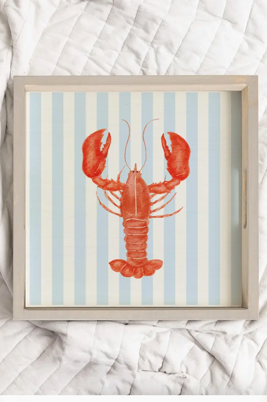 Blue Striped Lobster Serving Tray