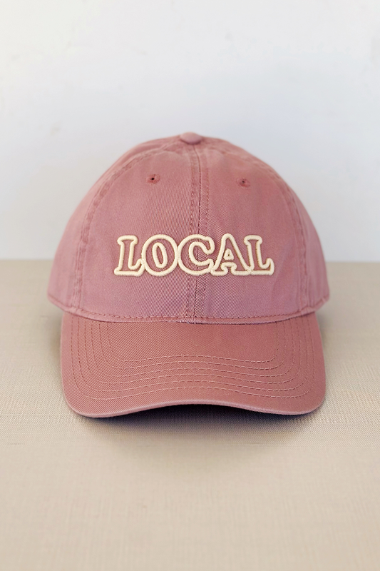 Local Bubble Embroidered Hat Dusty Rose