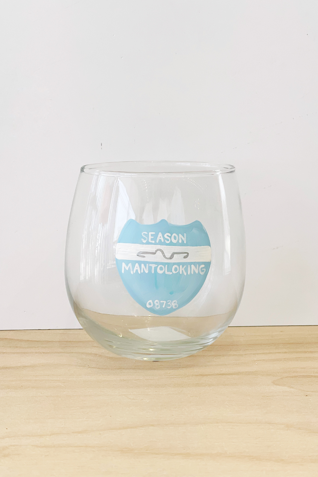 Beach Badge Wine Glass