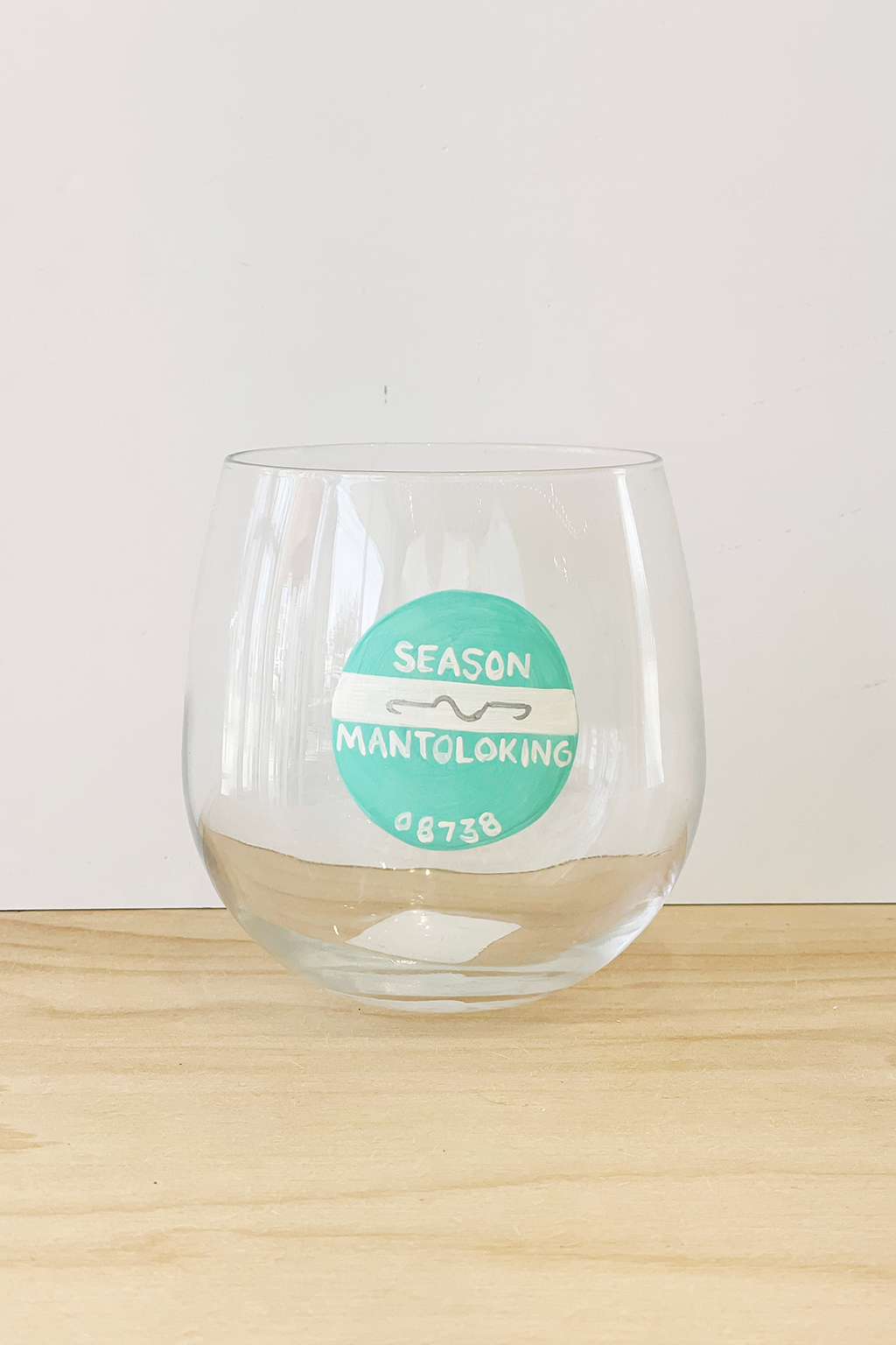 Beach Badge Wine Glass