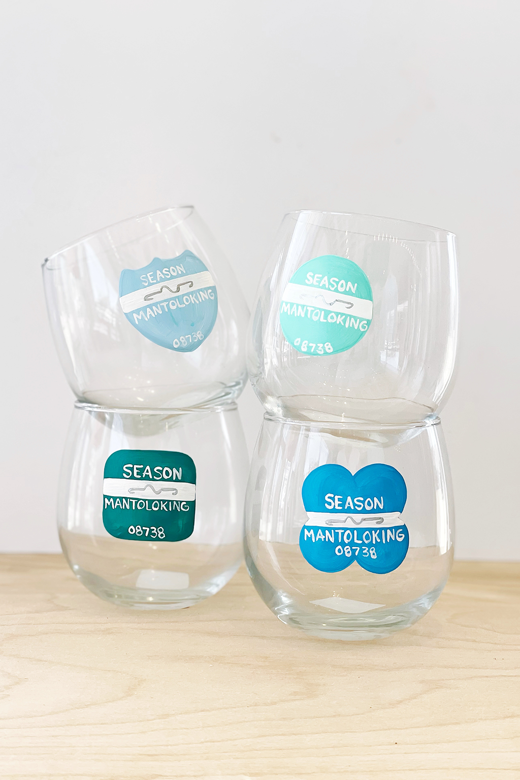 Beach Badge Wine Glass