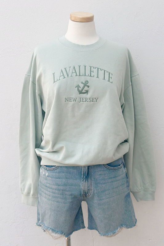 Lavallette Anchor Embroidered Crewneck