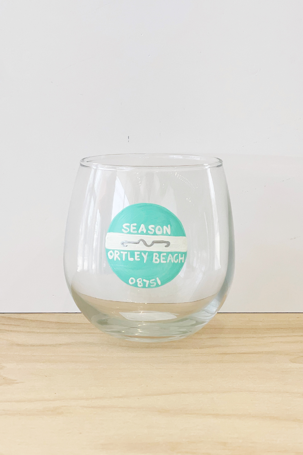 Beach Badge Wine Glass