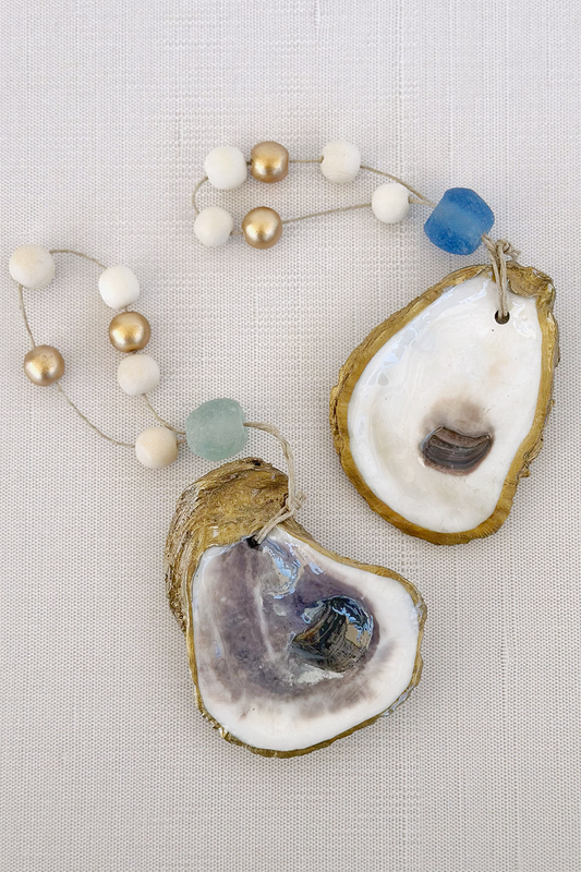 Oyster Shell Beaded Ornament