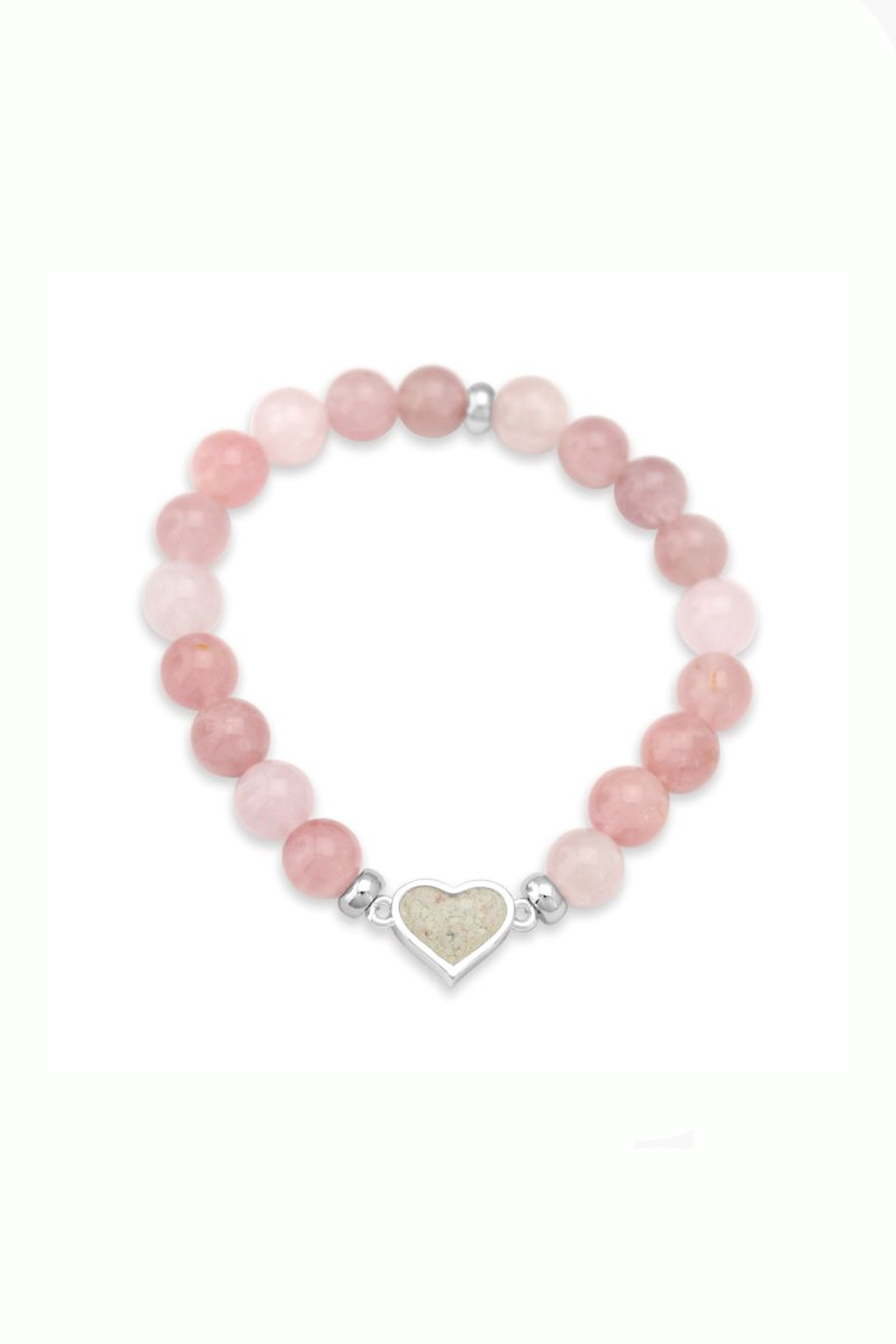 Heart Beaded Bracelet - Rose Quartz