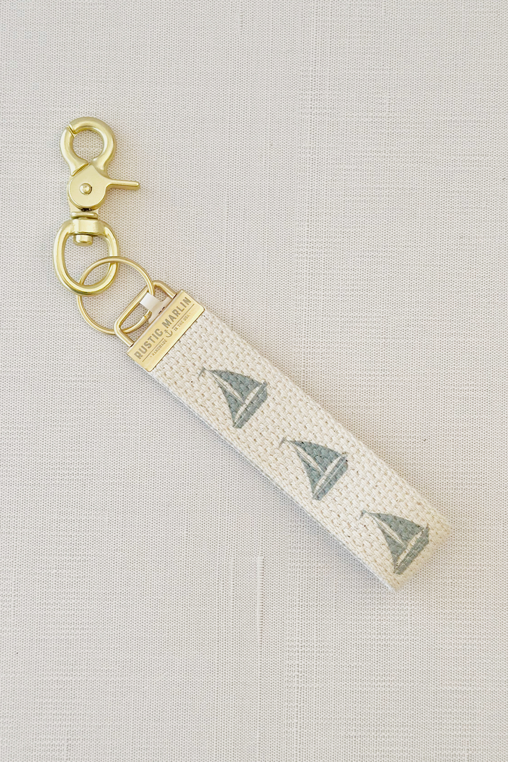 Sailboat Canvas Keychain