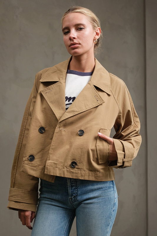 Double Breasted Short Trench