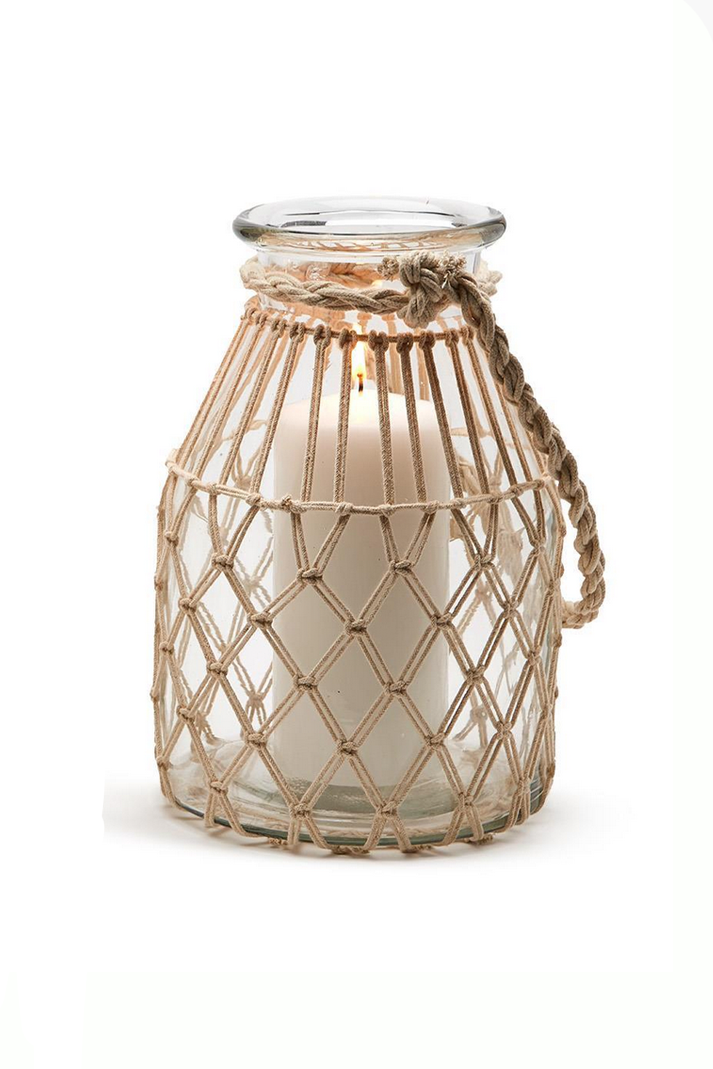 Milk Jar Vase with Rope