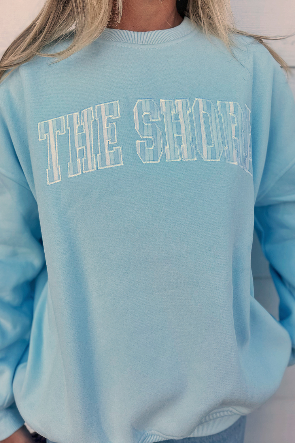 The Shore Stripe Embroidered Sweatshirt