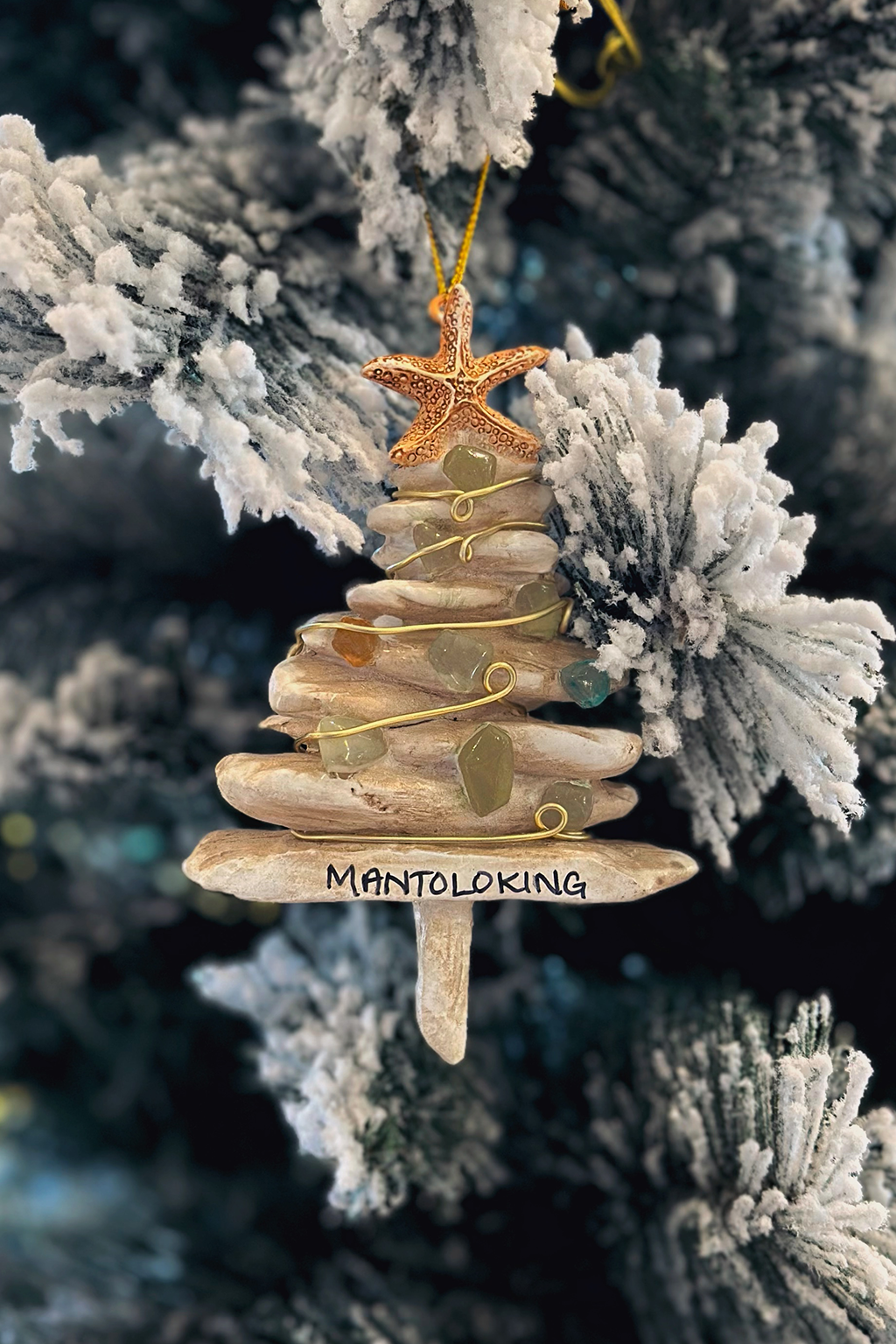 Driftwood & Sea Glass Tree Ornament