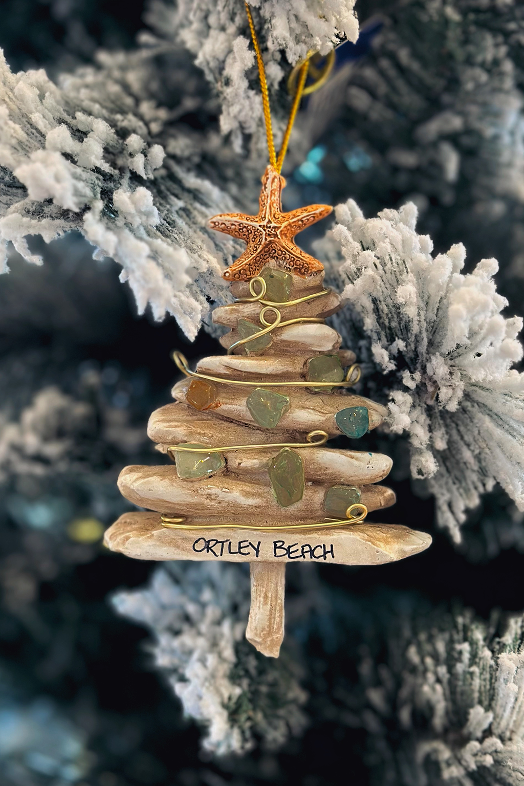 Driftwood & Sea Glass Tree Ornament