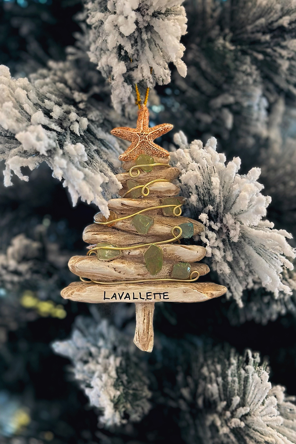 Driftwood & Sea Glass Tree Ornament