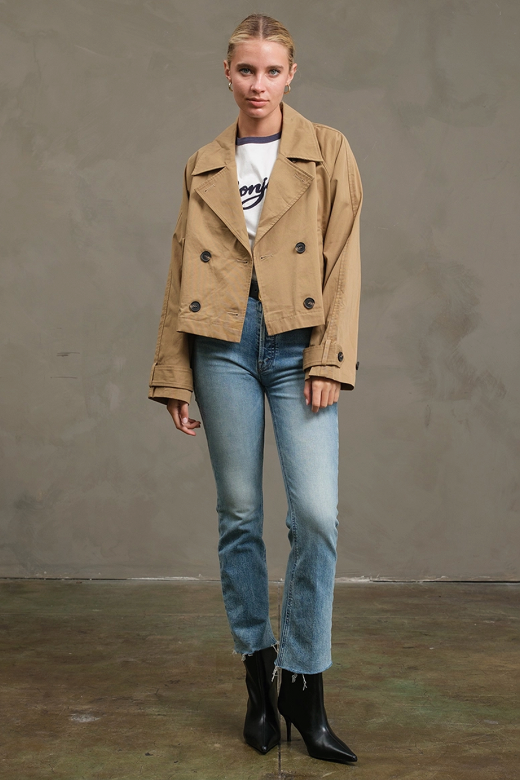 Double Breasted Short Trench