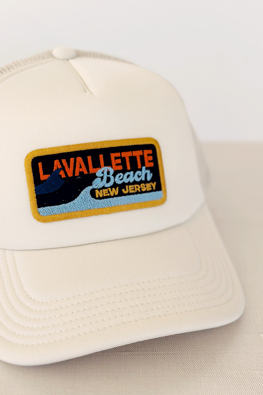 Lavallette Beach Patch Trucker Hat Sand