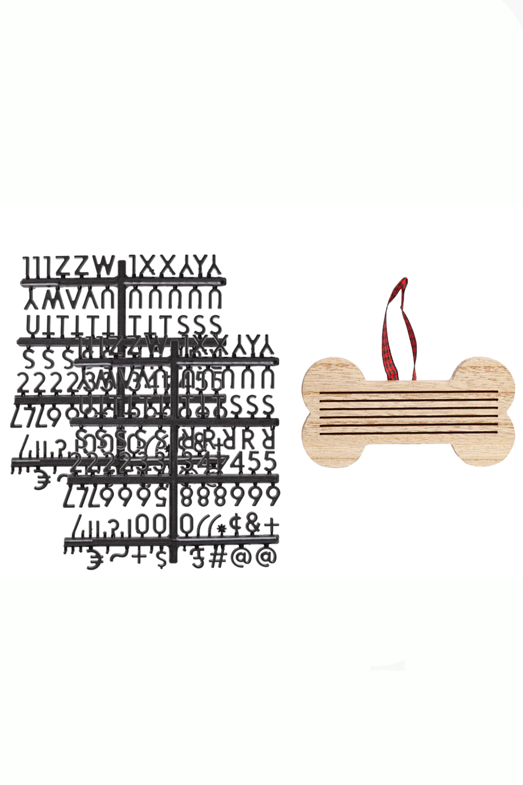 Wooden Bone Letterboard Ornament