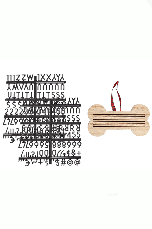 Wooden Bone Letterboard Ornament