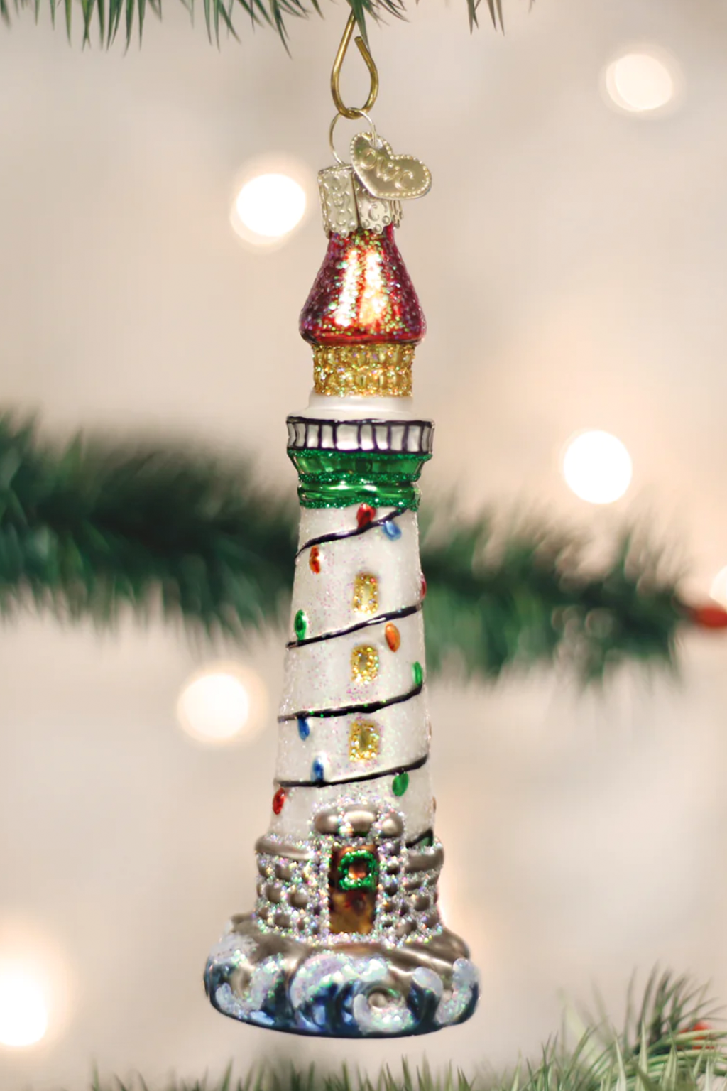 Holiday Lighthouse Ornament